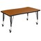 Flash Furniture Oval 47.5 W, 76 L, 25 H, Chrome, Laminate, Particleboard, Steel, Wood Grain XU-GRP-A3048CON-48-OAK-T-P-CAS-GG - alternate 9